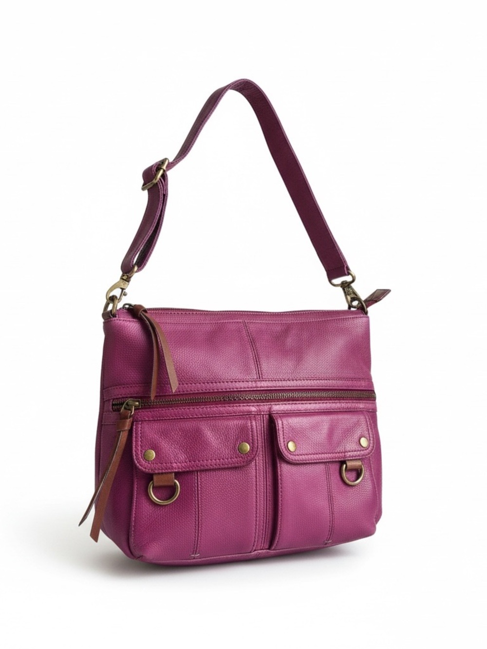 Y2K Fossil Morgan Traveler Fuchsia Crossbody Bag - Stylish Everyday Shoulder Bag